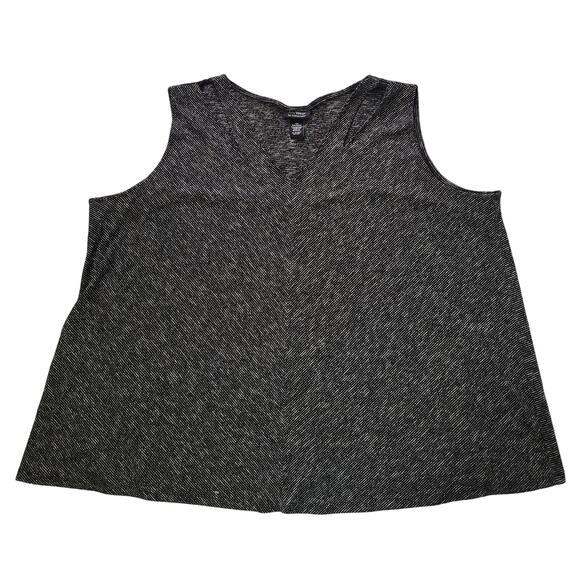 Catherines Size 4x Any Wear Cut Out Wide Strap Black White Micro Stripe Tank Top - Picture 1 of 6